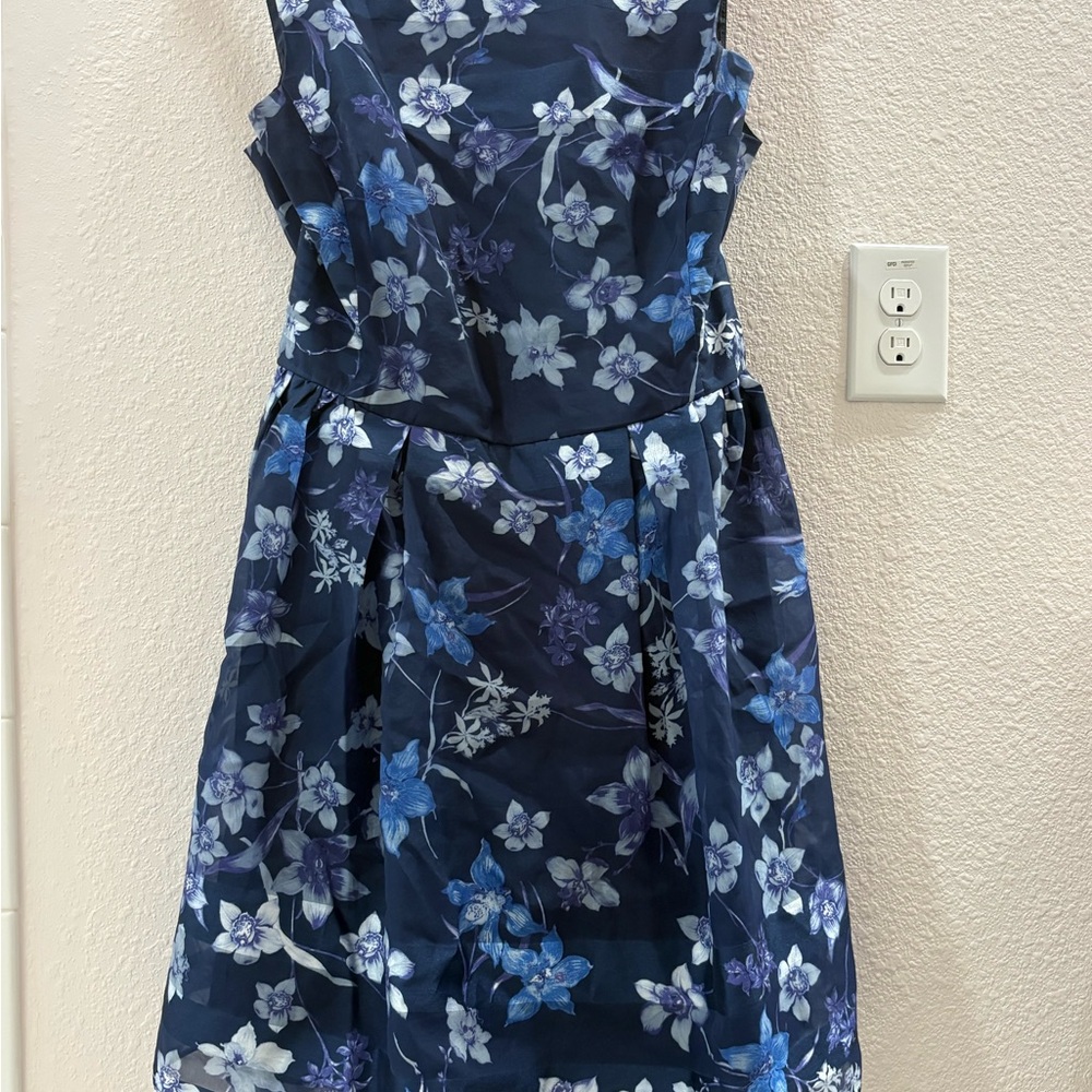Danny & Nicole Navy Floral Dress